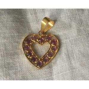 18KT RUBY HEART PENDANT (C546)